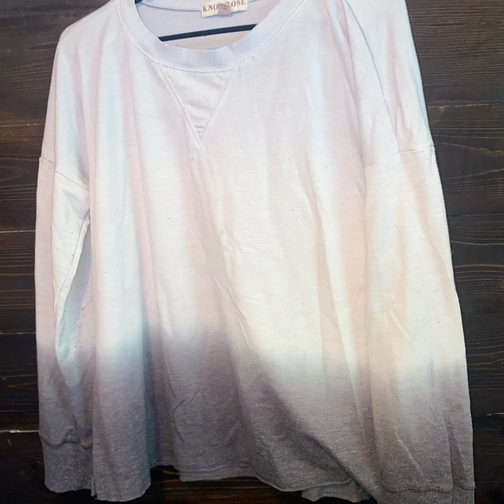 Long sleeve blue white and gray